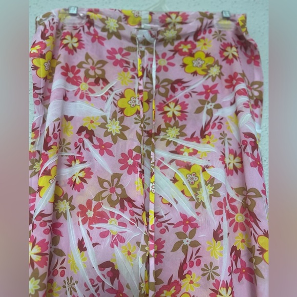 Pink and Yellow Floral Wide Leg Jumpsuit - Picture 6 of 8